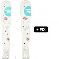 ROSSIGNOL DIVA + KIDX 4 B76 WHITE SILVER
